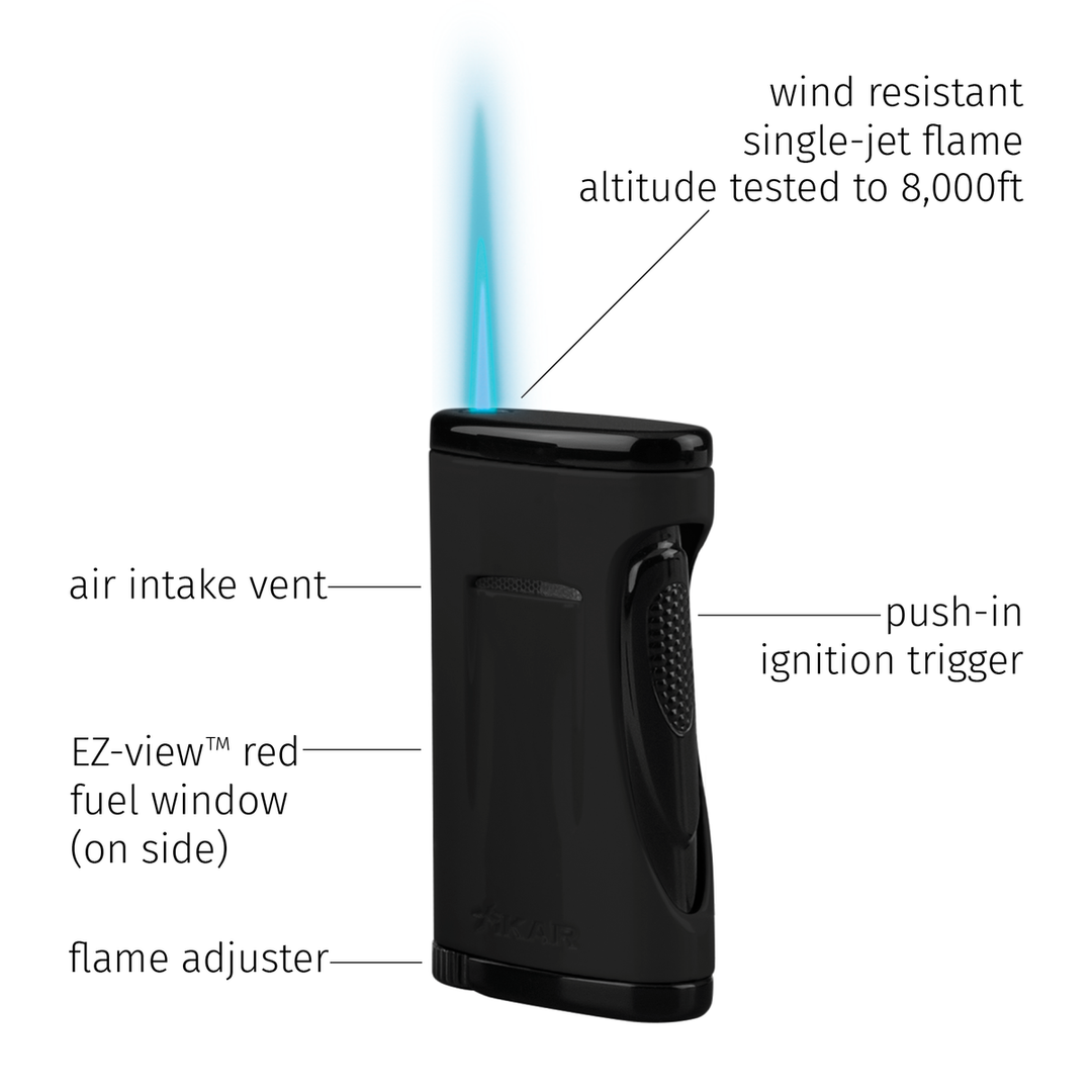 Xikar Xidris Single Jet Lighter Black