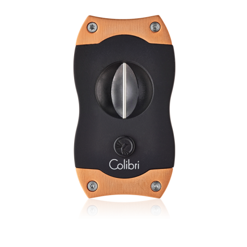Colibri V Cigar Cutter Black &amp; Rose Gold