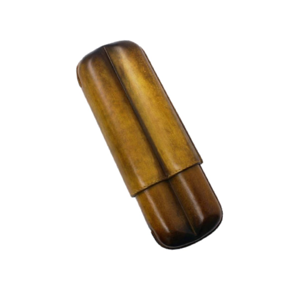 Elie Bleu Leather Cigar Case Honey (meil) Patina (2 Cigars), cigar accesories, cigar cases