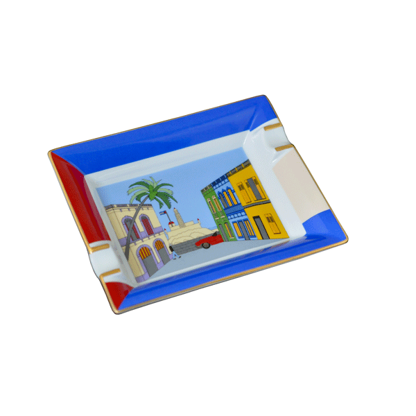 Elie Bleu Porcelain Ashtray "Casa Cubana", cigar ashtrays, cigar accesories