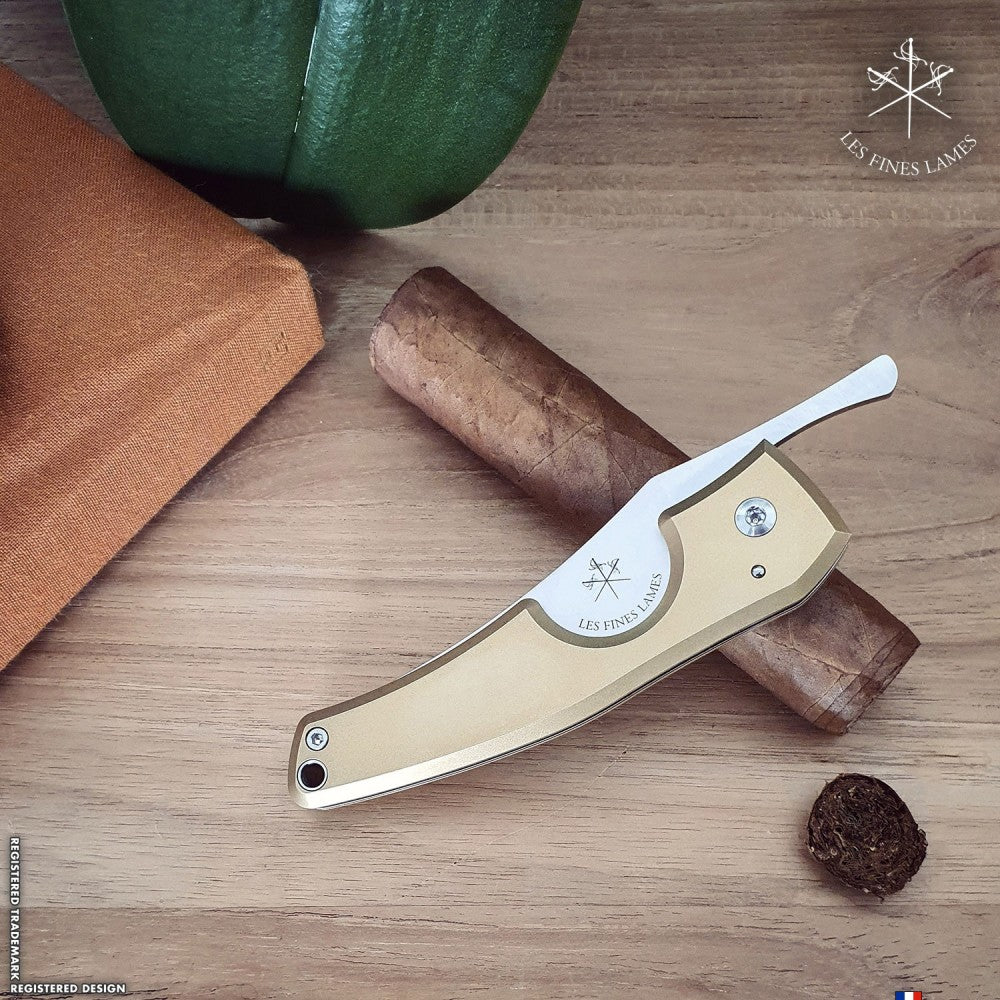 Les Fines Lames Le Petit - Brass, cigar accesories, cigar cutter, cigar knife
