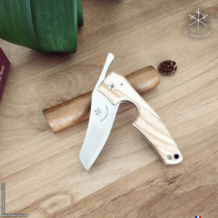 Les Fines Lames Le Petit - Olive Wood, cigar accesories, cigar cutter, cigar knife