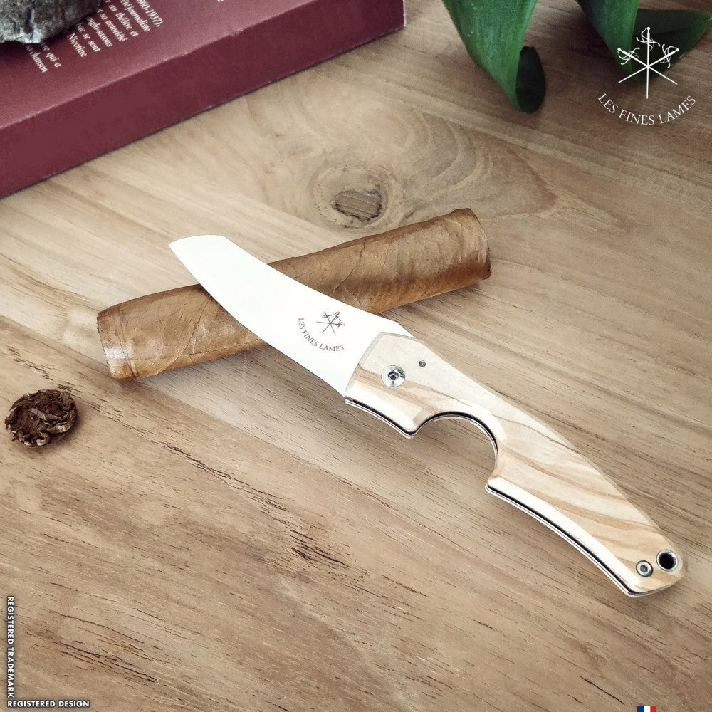 Les Fines Lames Le Petit - Olive Wood, cigar accesories, cigar cutter, cigar knife